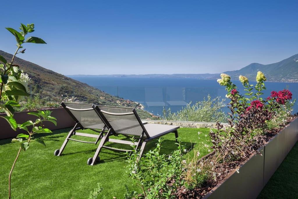 Villa Divina-Apt Armonia-Con Piscina E Vista Lago Castelletto Di Brenzone Buitenkant foto